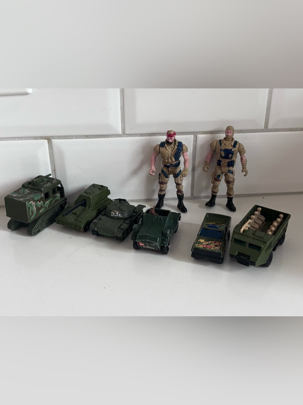 Vintage army toys and cars